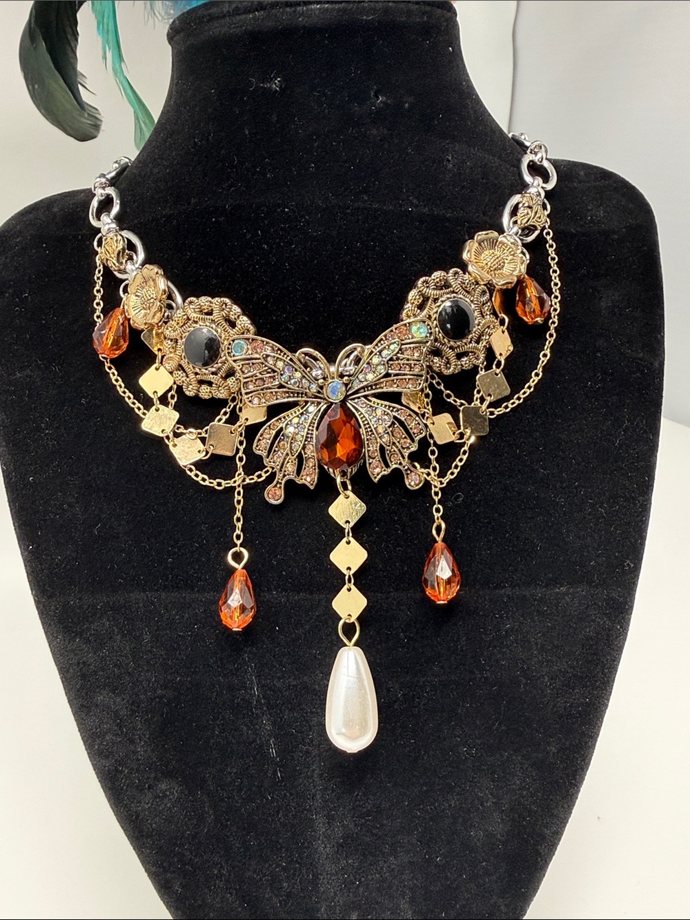 Vintage Style Butterfly Necklace or Choker